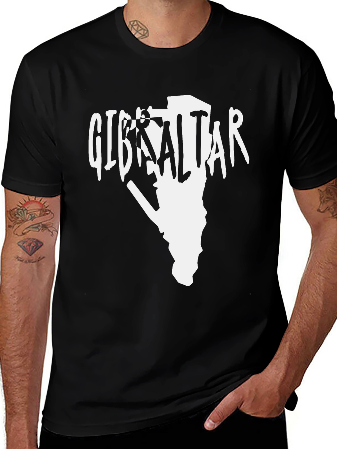 Camiseta Gibraltar Negra Hombre Diseño Original