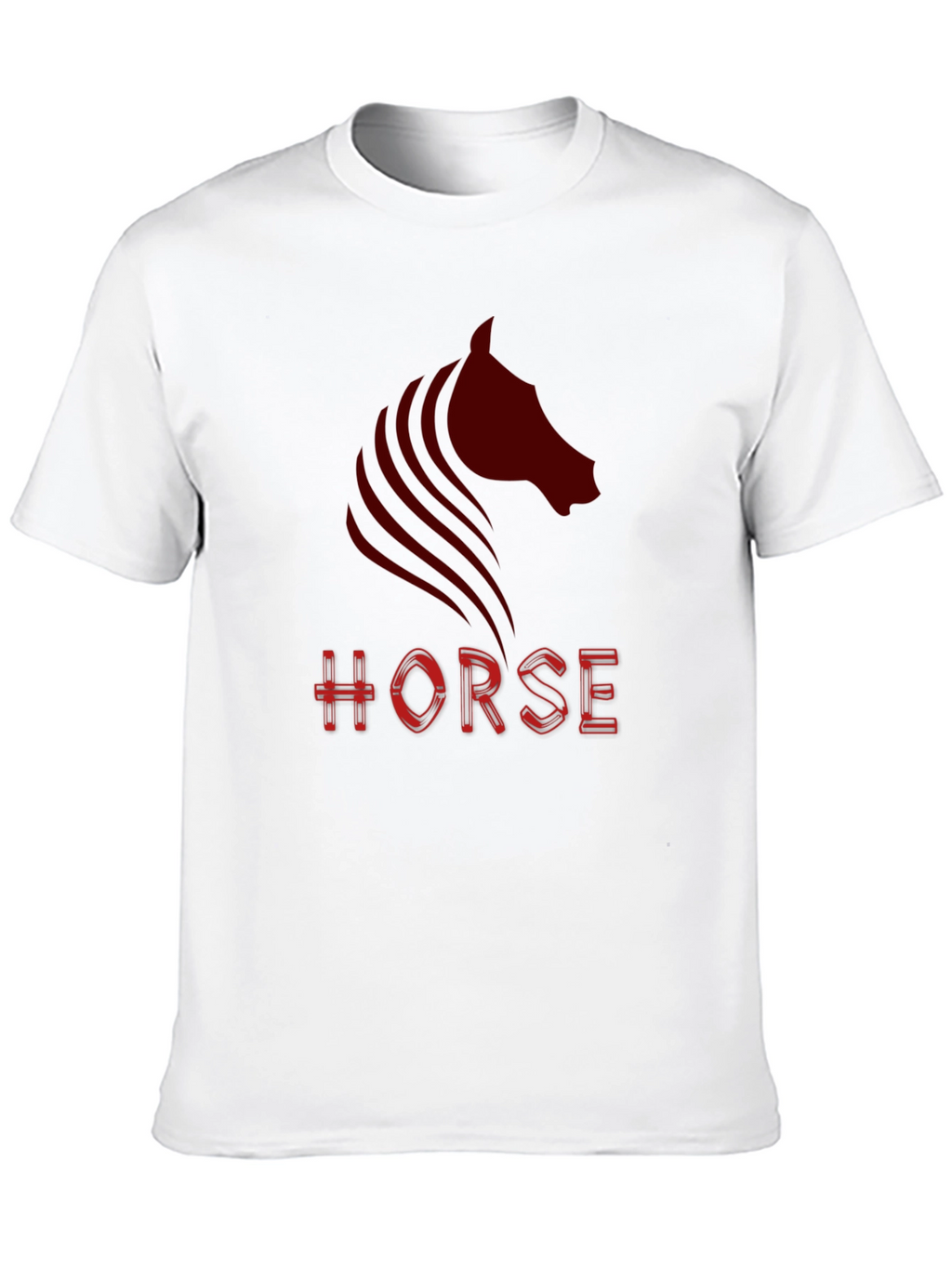Camiseta Negra con Diseño de Caballo Rojo