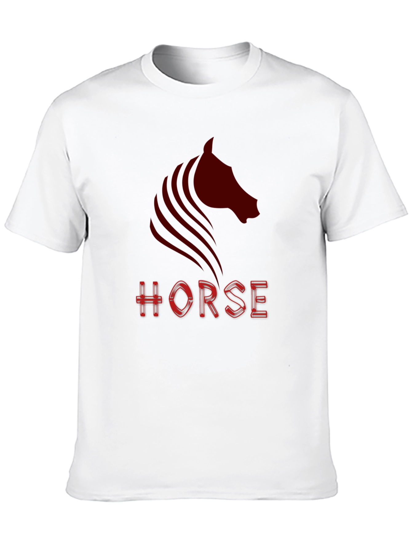 Camiseta Negra con Diseño de Caballo Rojo