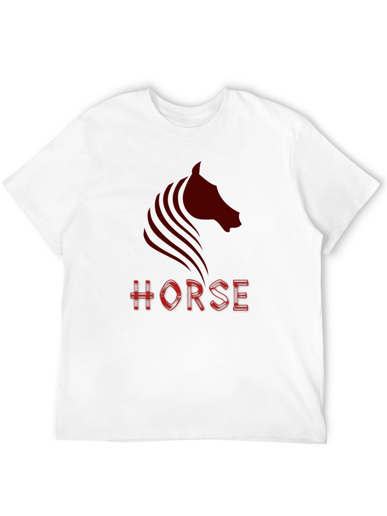 Camiseta Negra con Diseño de Caballo Rojo