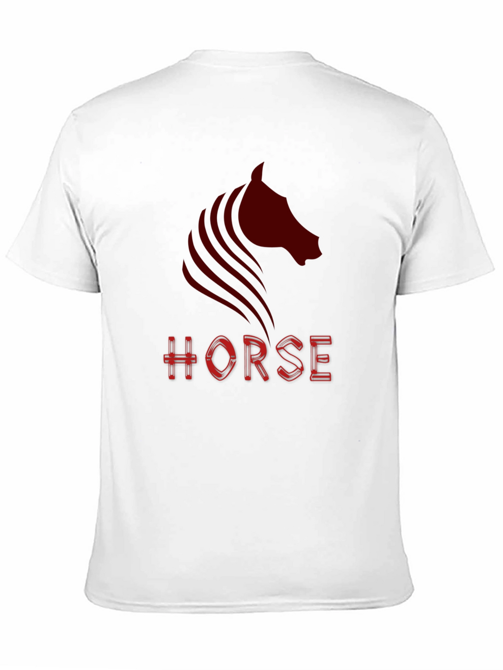 Camiseta Negra con Diseño de Caballo Rojo