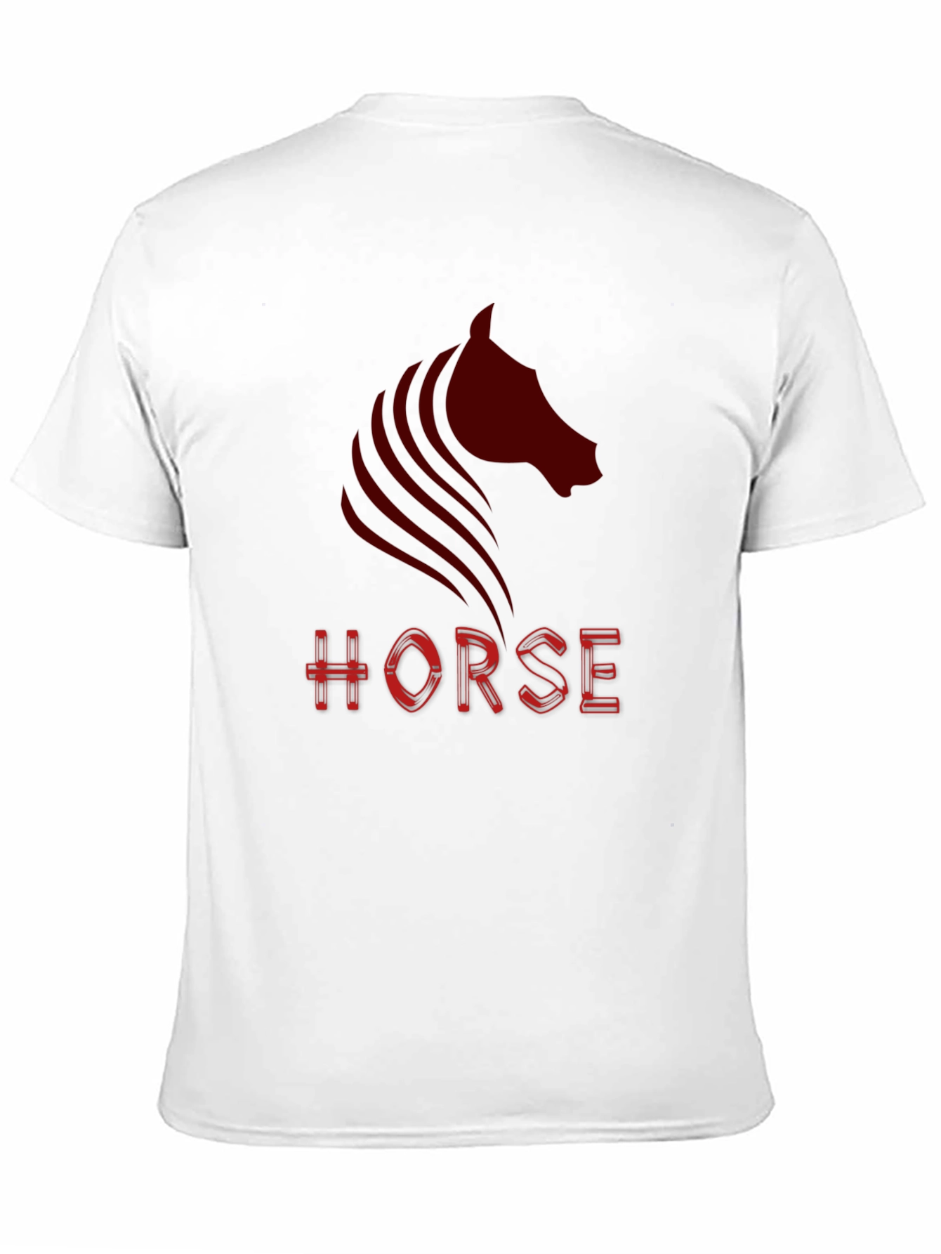 Camiseta Negra con Diseño de Caballo Rojo