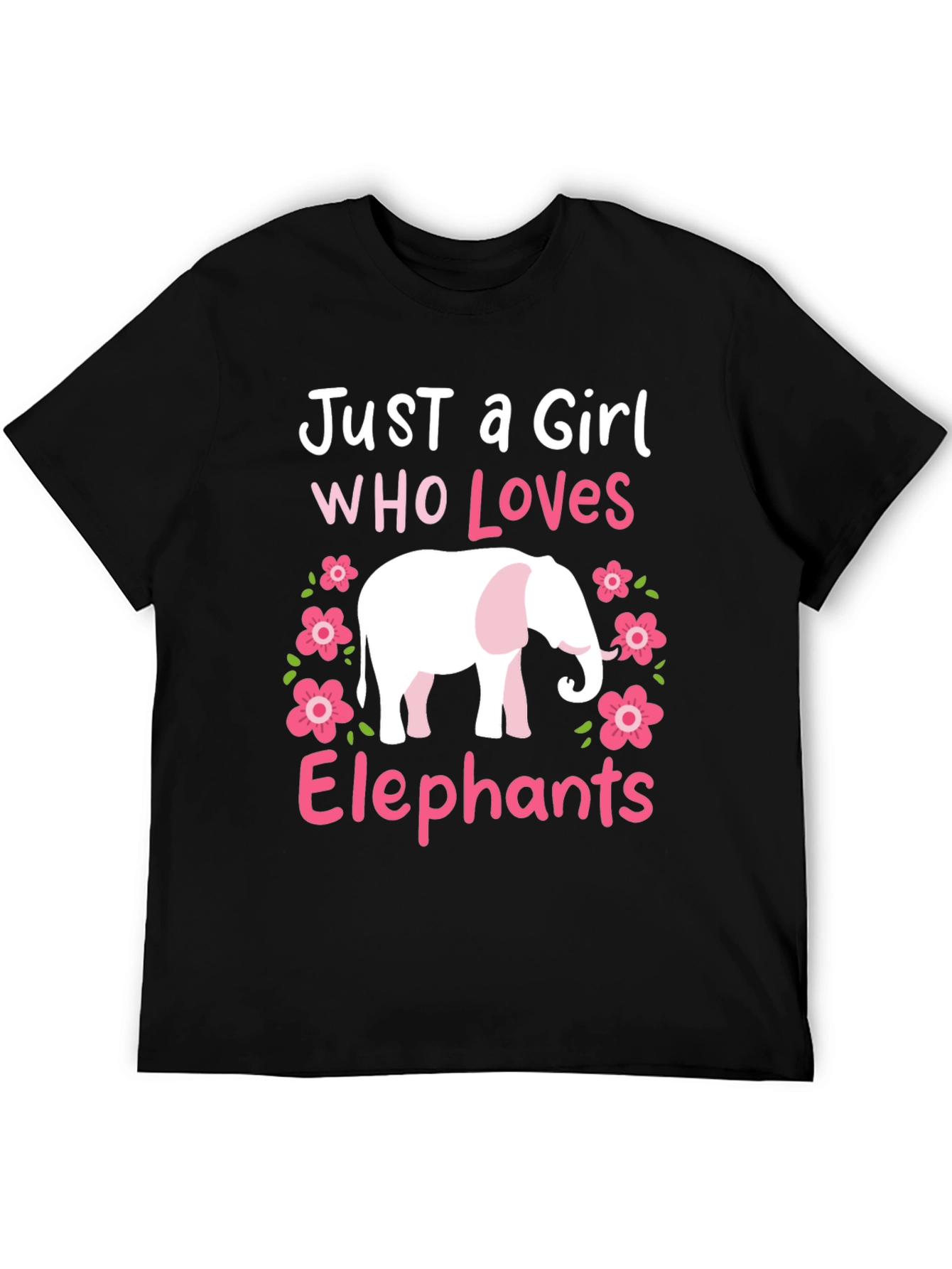 Camiseta Negra con Diseño de Elefante para Amantes de Animales