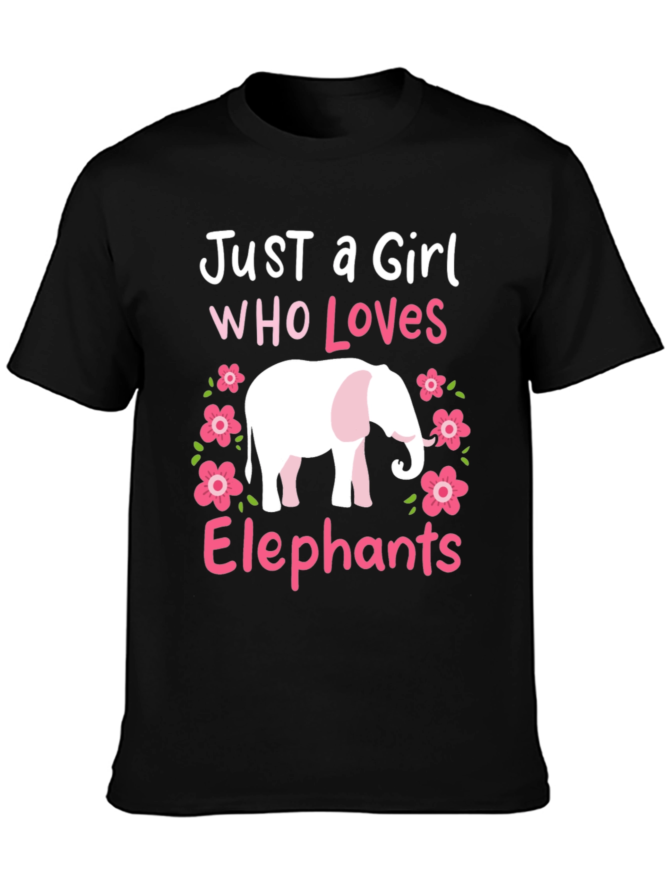 Camiseta Negra con Diseño de Elefante para Amantes de Animales
