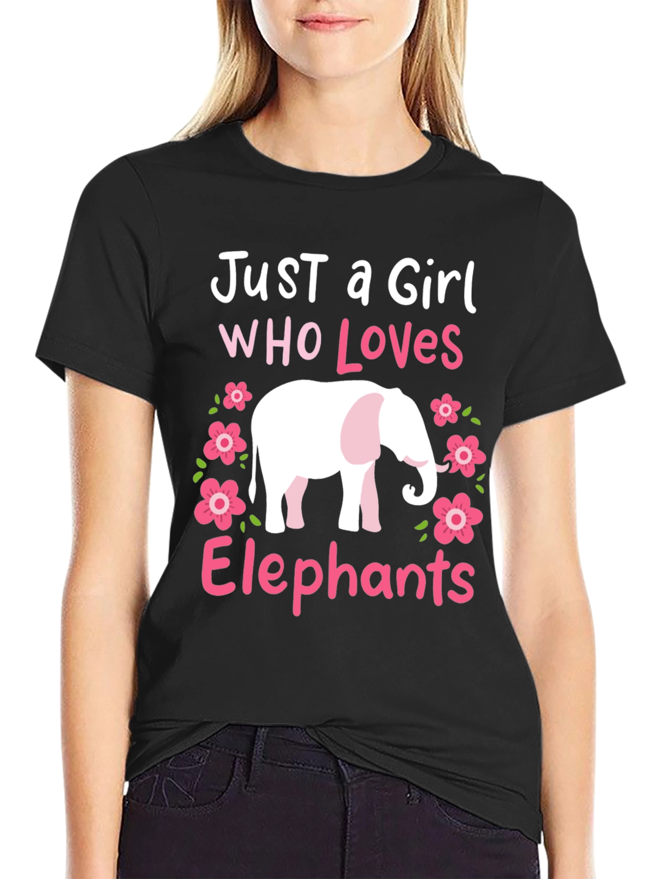 Camiseta Negra con Diseño de Elefante para Amantes de Animales