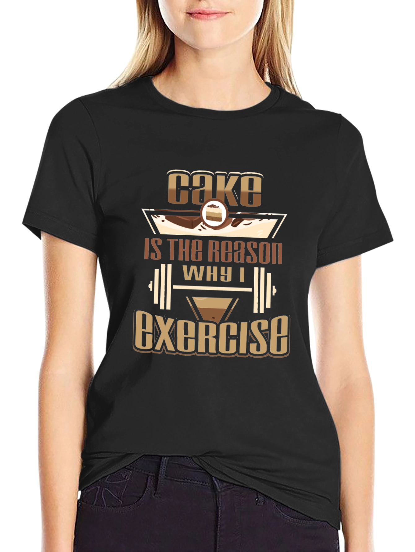 Camiseta Negra Cake Exercise