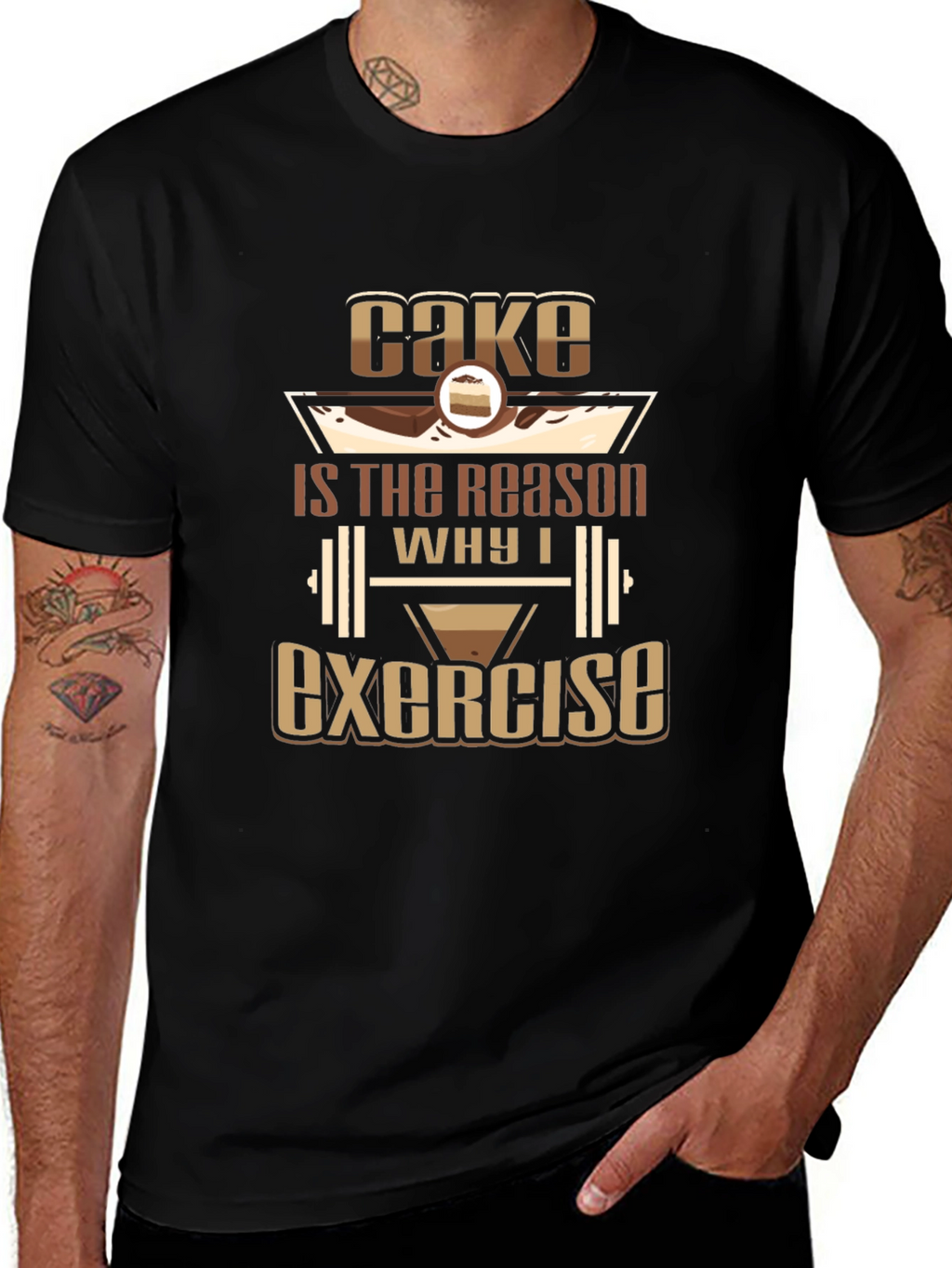 Camiseta Negra Cake Exercise