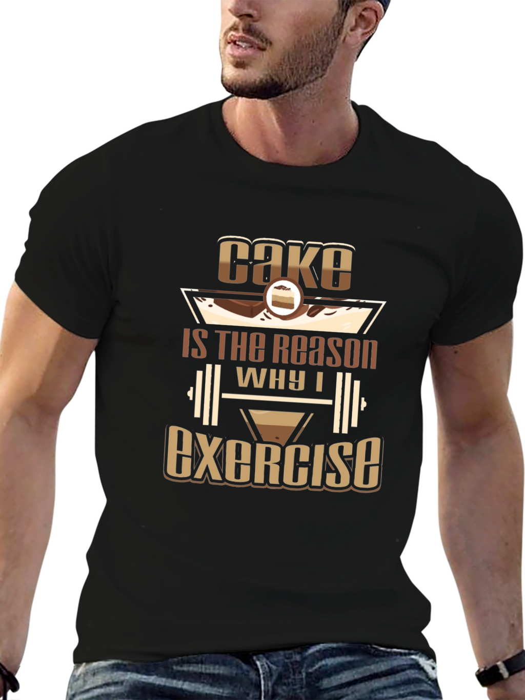 Camiseta Negra Cake Exercise