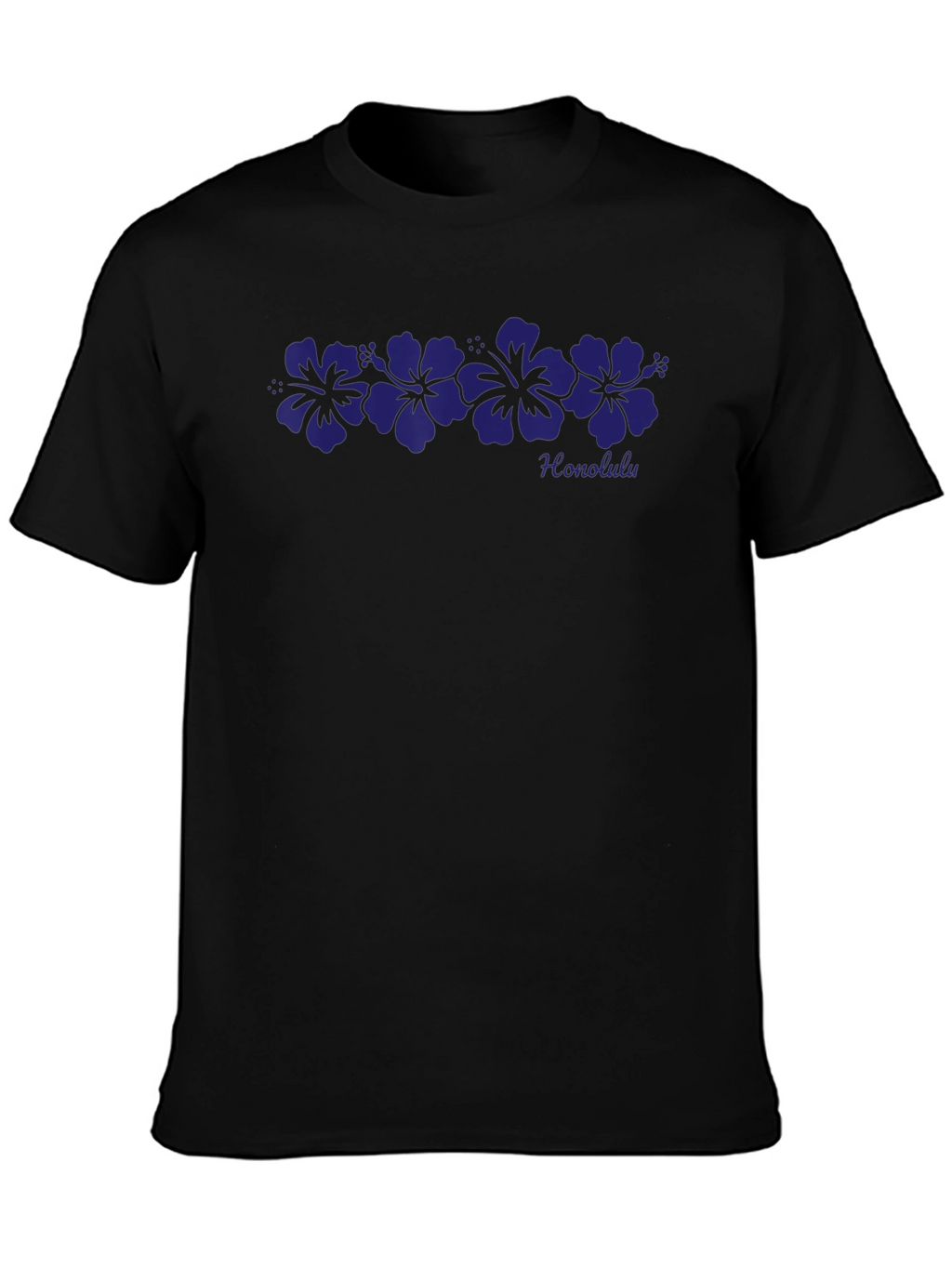 Camiseta Honolulu Flores Hawaianas Negra