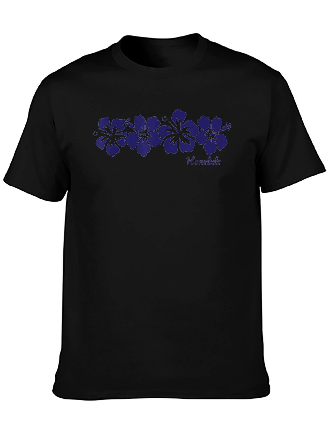 Camiseta Honolulu Flores Hawaianas Negra