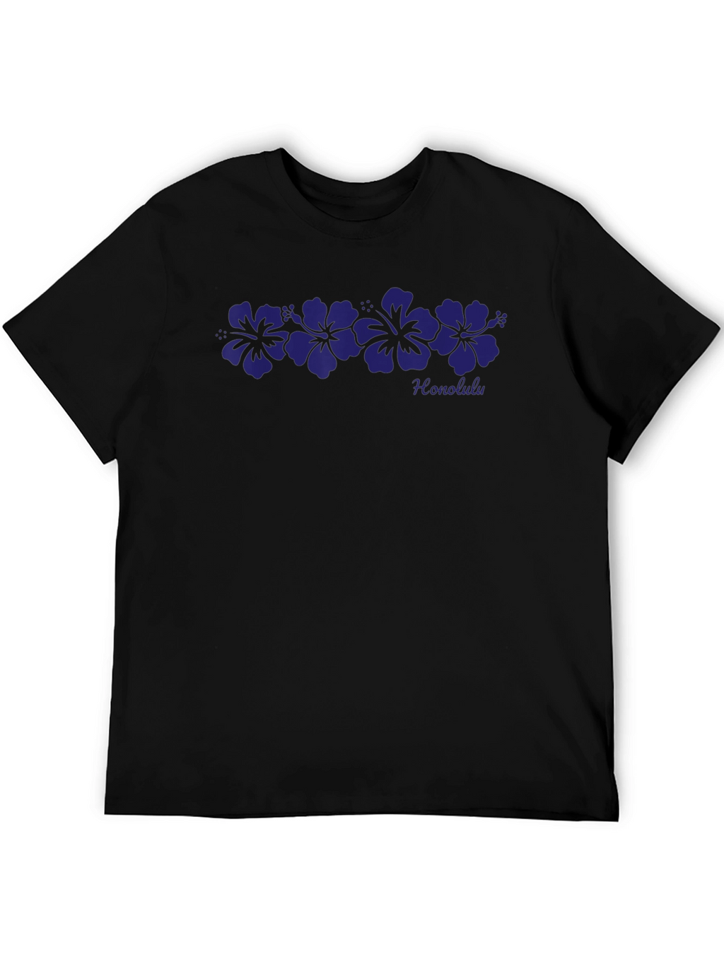 Camiseta Honolulu Flores Hawaianas Negra
