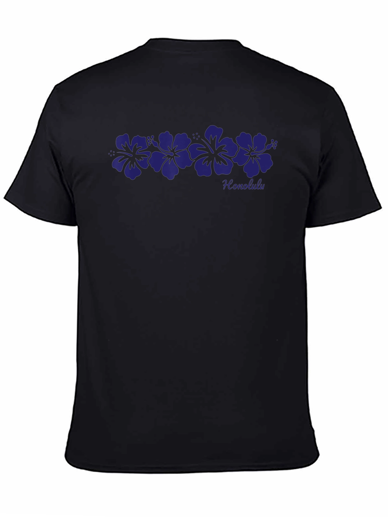 Camiseta Honolulu Flores Hawaianas Negra