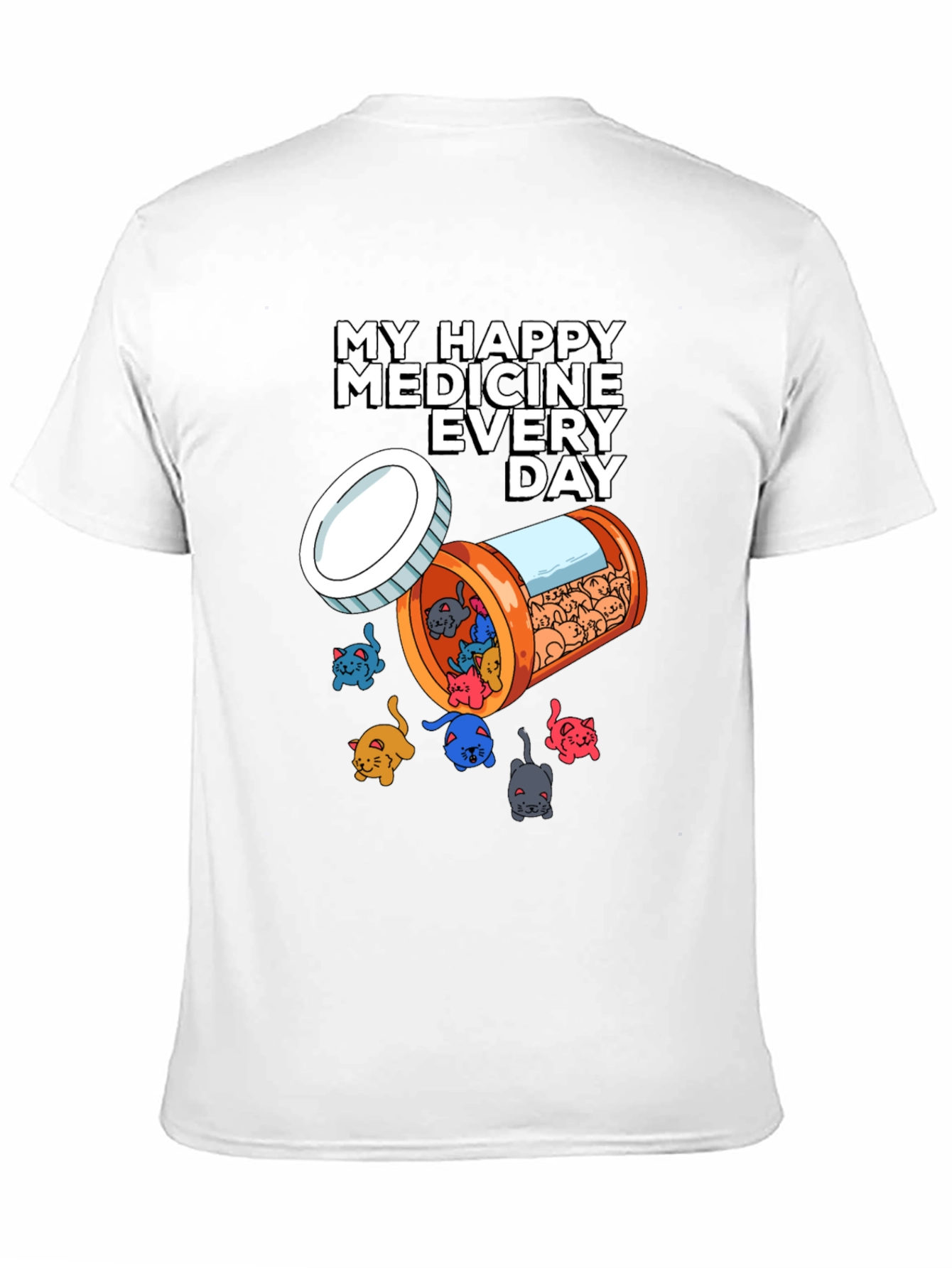 Camiseta Mi Medicina Feliz con Diseño de Gatos