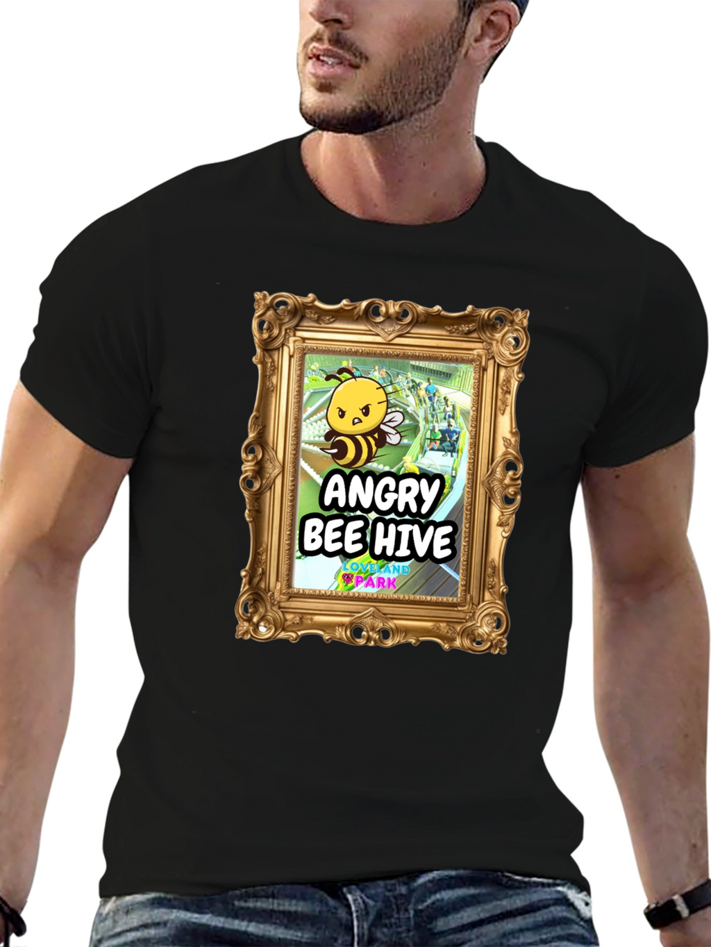 Camiseta Negra Angry Bee Hive