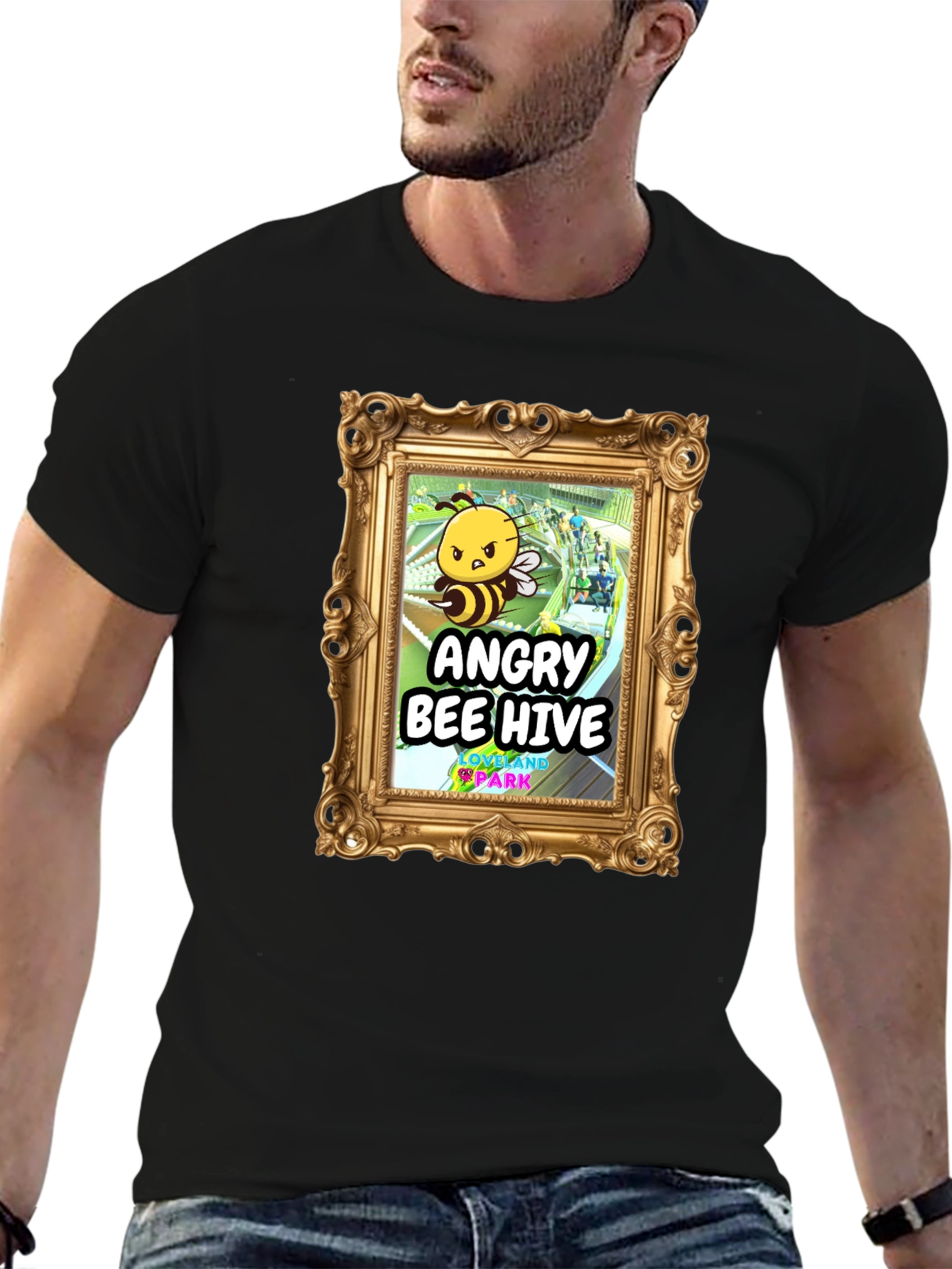Camiseta Negra Angry Bee Hive