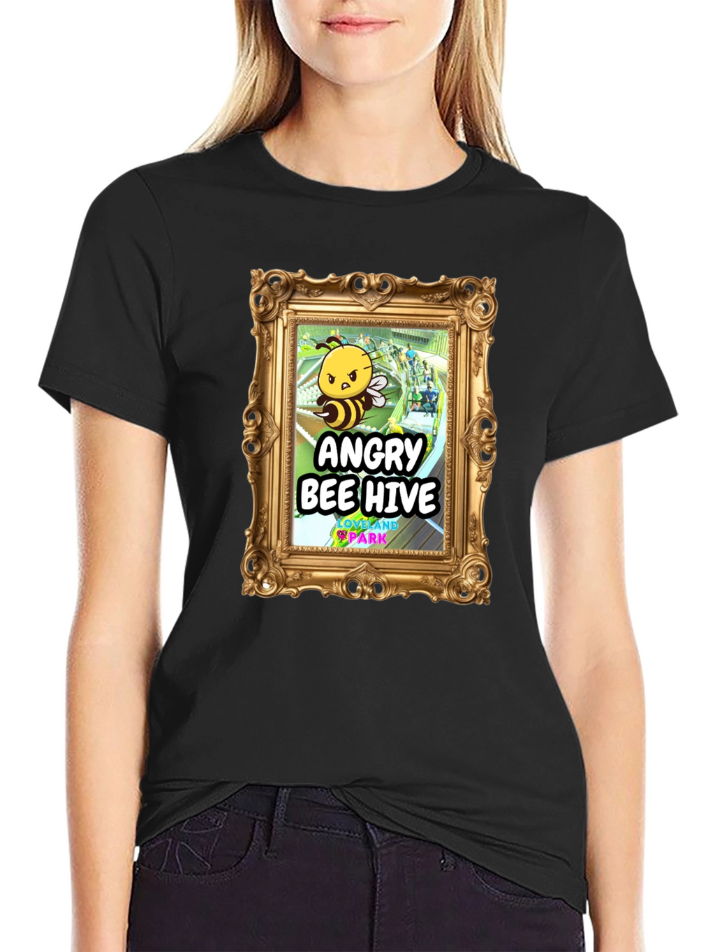 Camiseta Negra Angry Bee Hive