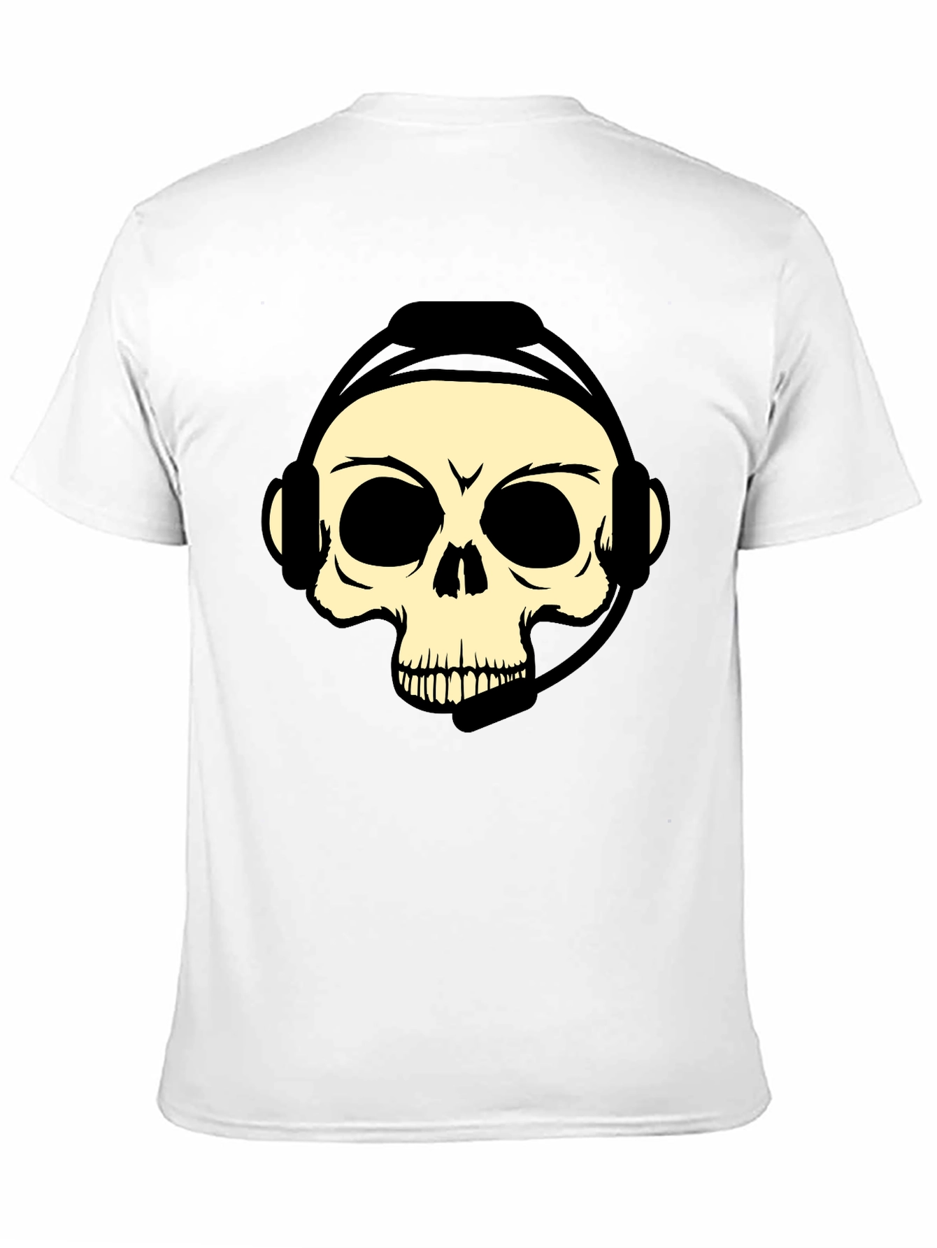 Camiseta Negra con Diseño de Calavera Gamer
