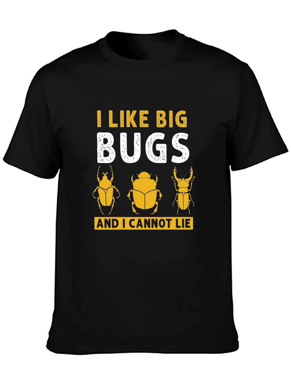 Camiseta Negra con Diseño de Insectos Divertido