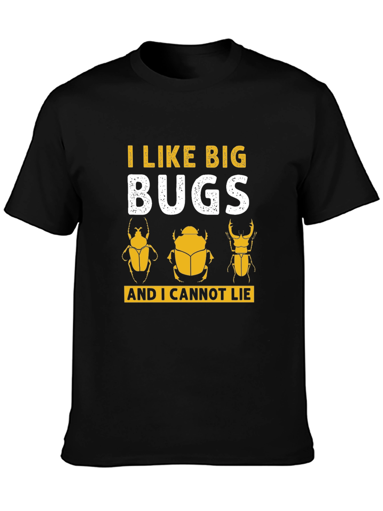 Camiseta Negra con Diseño de Insectos Divertido