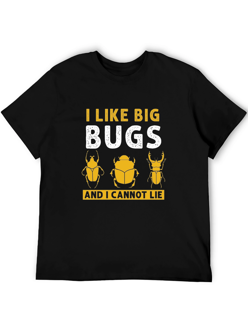 Camiseta Negra con Diseño de Insectos Divertido