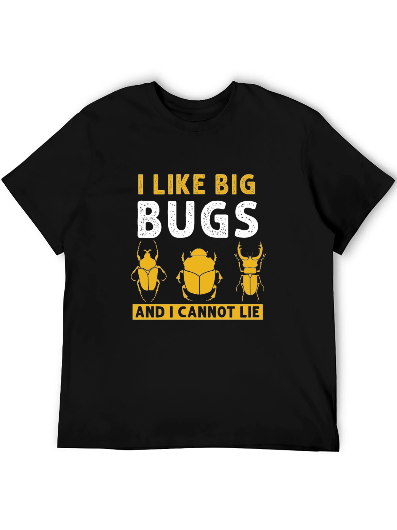 Camiseta Negra con Diseño de Insectos Divertido