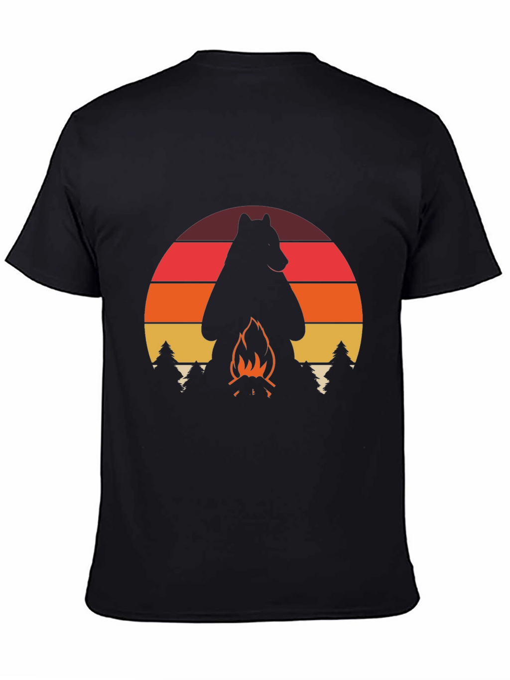 Camiseta Hombre: Oso Fogata Aventura