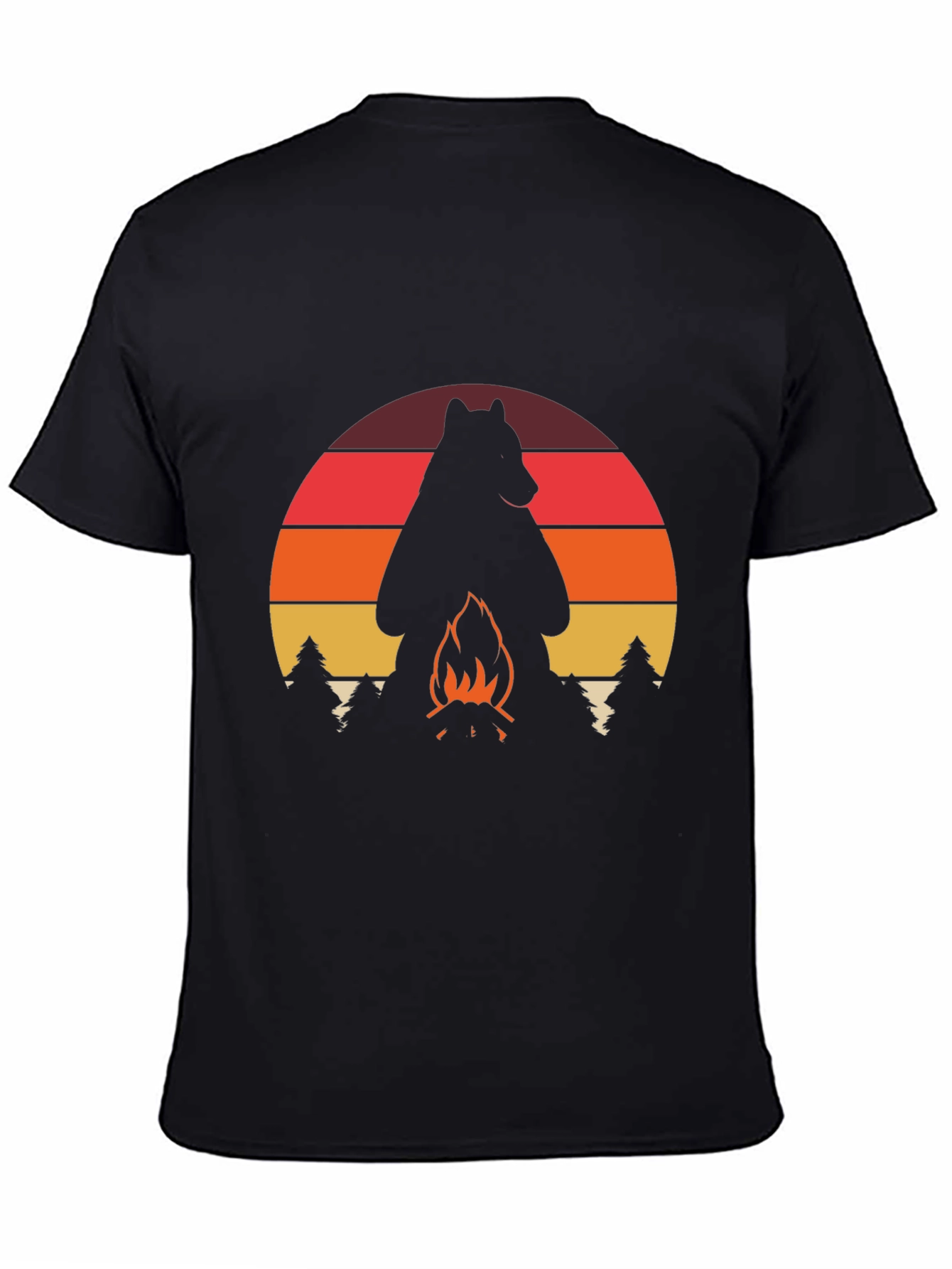 Camiseta Hombre: Oso Fogata Aventura