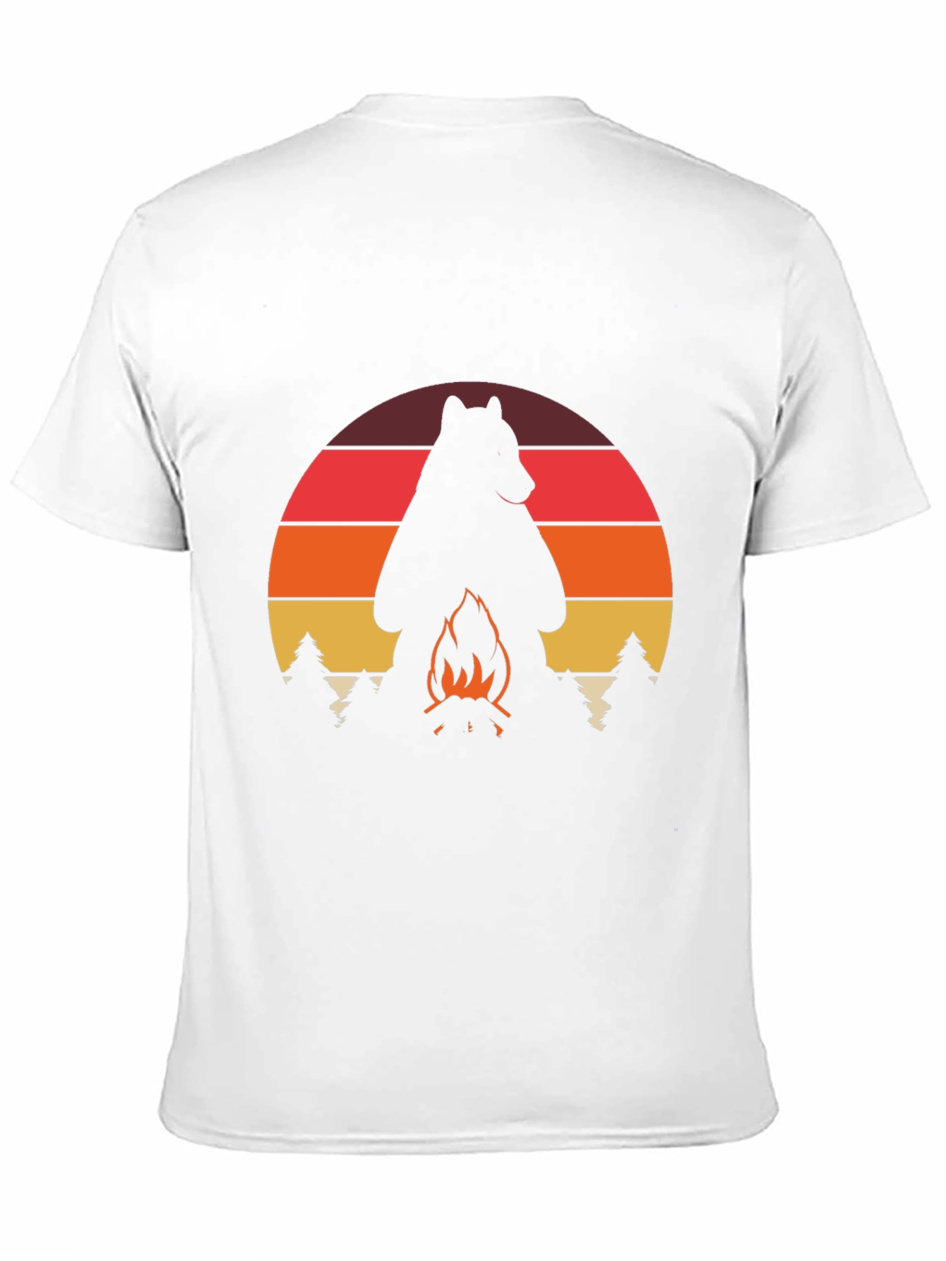 Camiseta Hombre: Oso Fogata Aventura