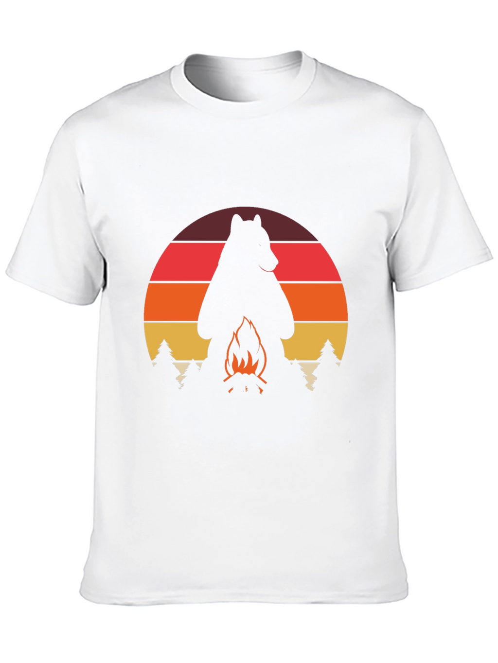 Camiseta Hombre: Oso Fogata Aventura