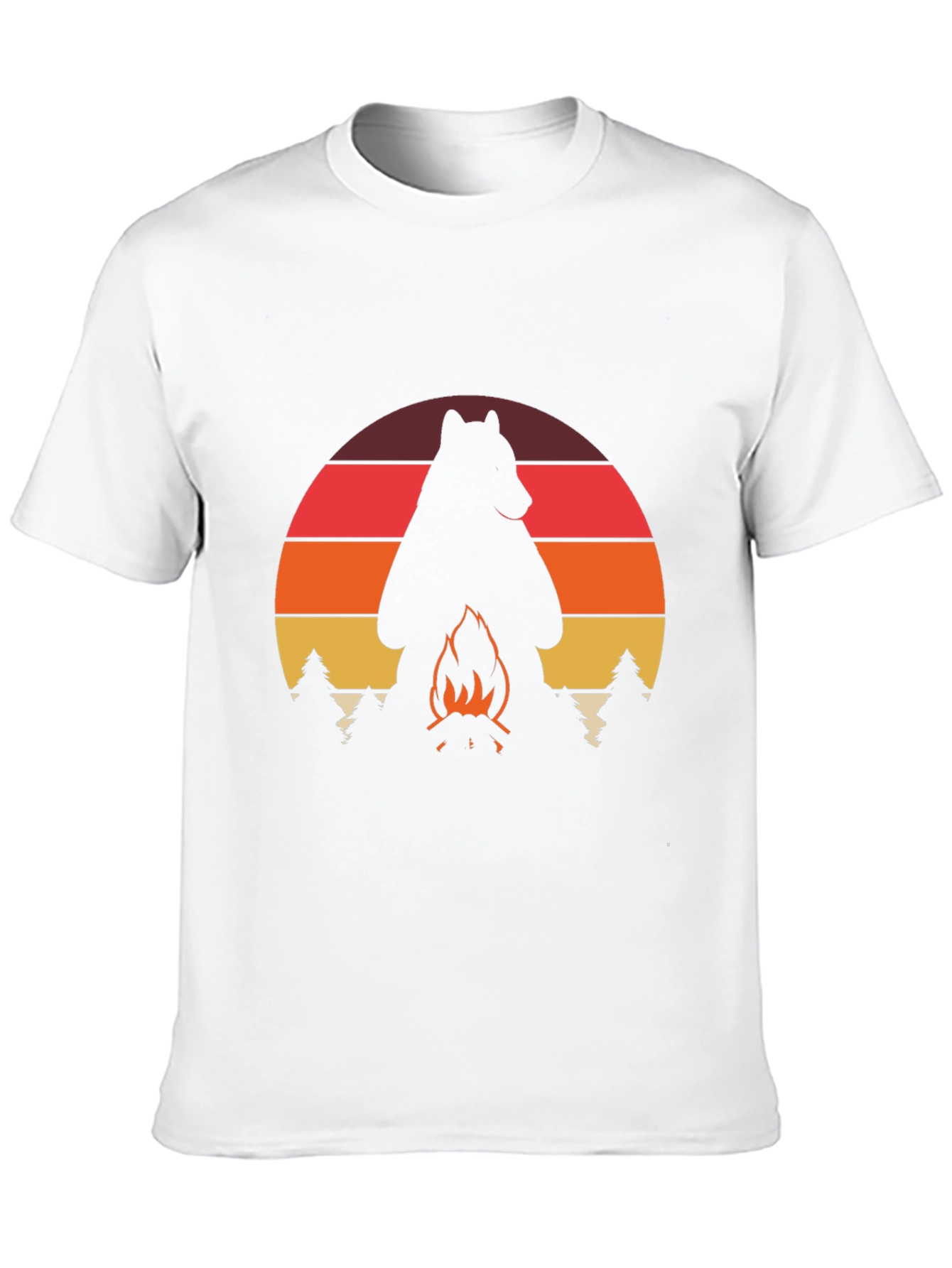 Camiseta Hombre: Oso Fogata Aventura