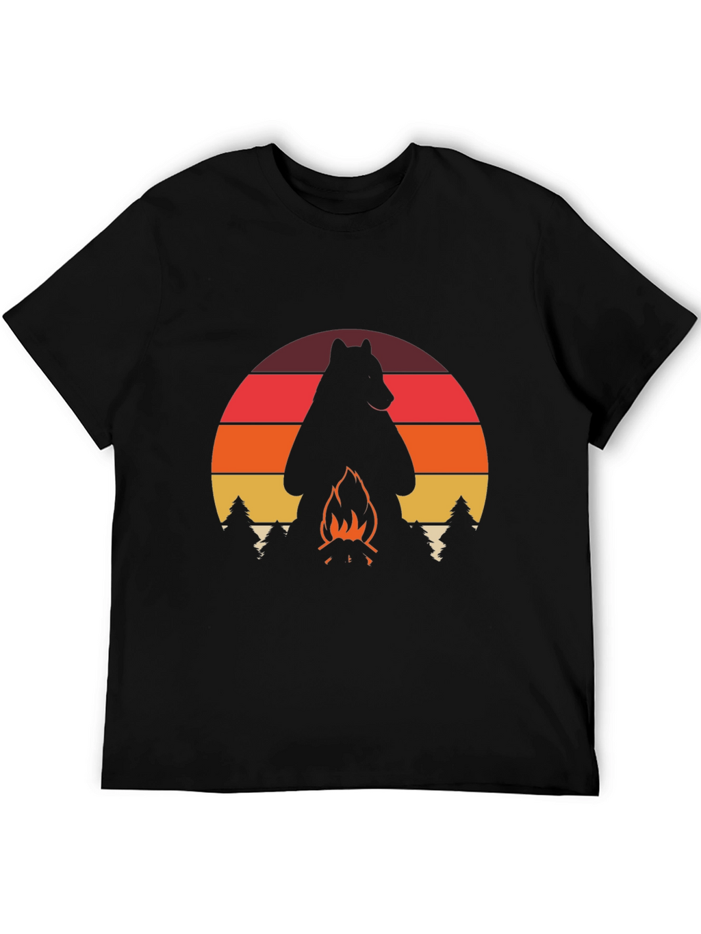 Camiseta Hombre: Oso Fogata Aventura