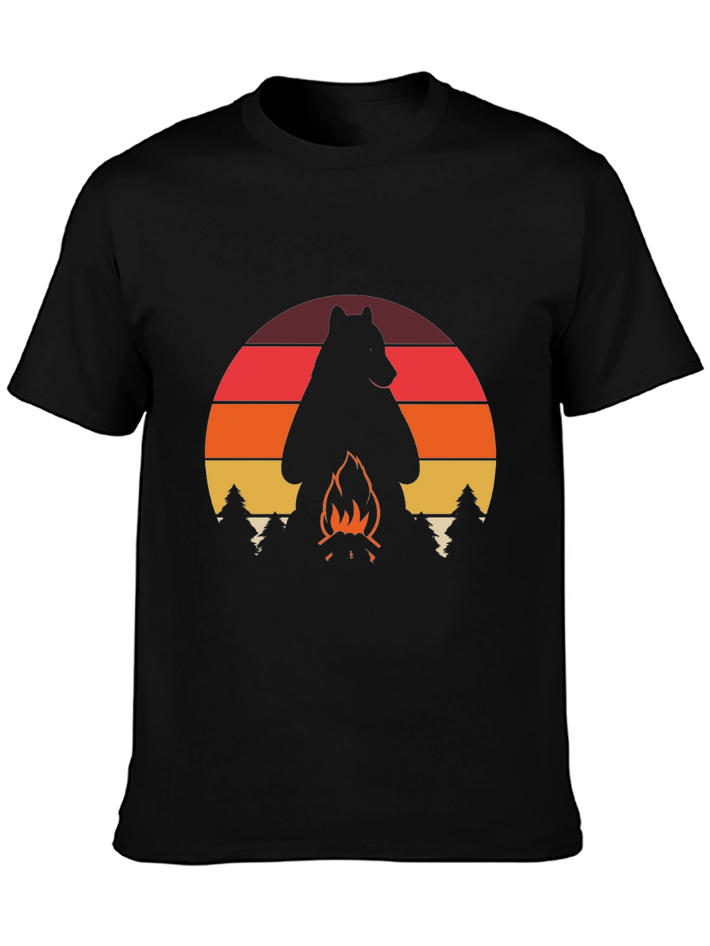 Camiseta Hombre: Oso Fogata Aventura