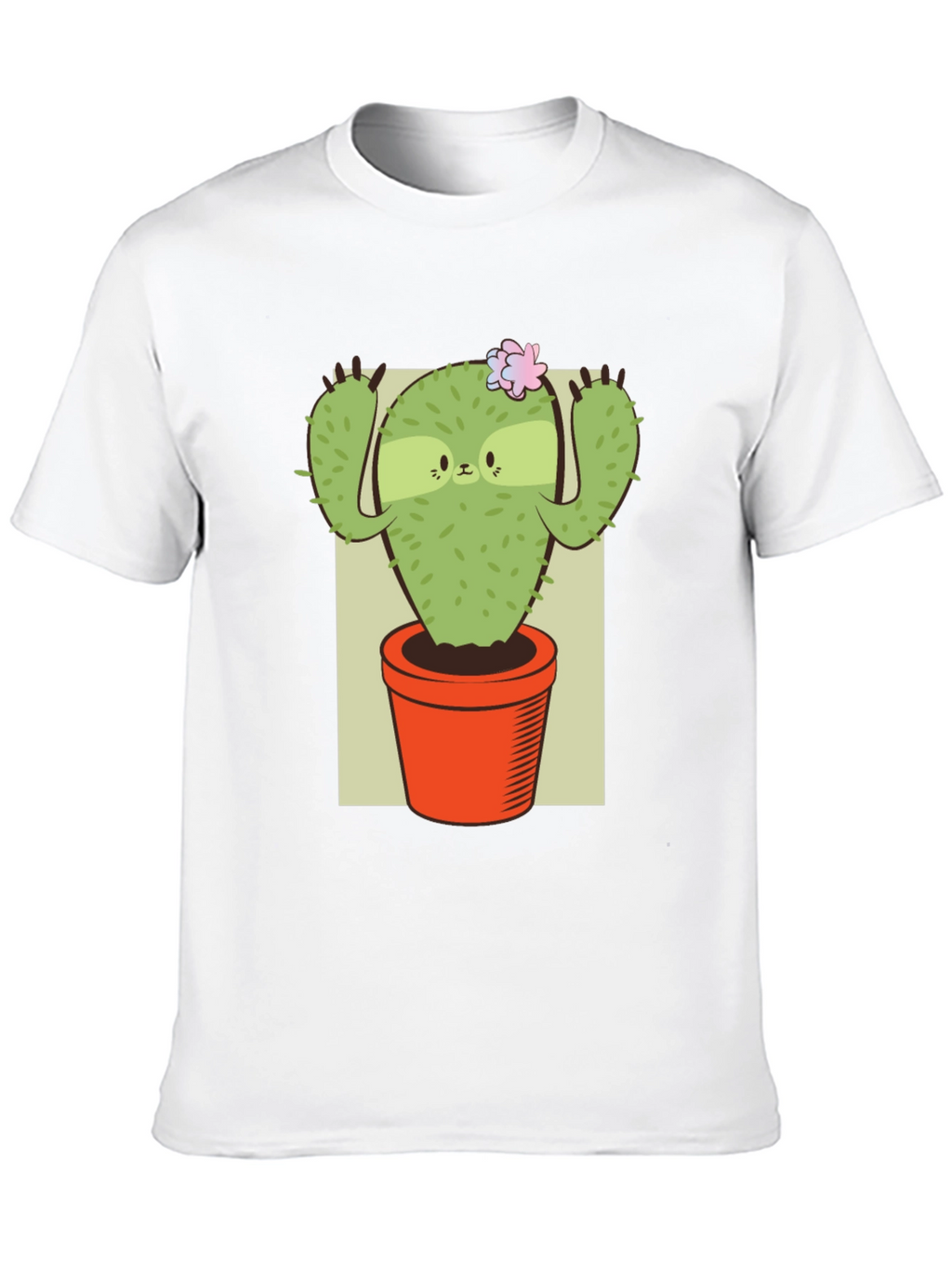 Camiseta Negra con Diseño de Cactus Perezoso