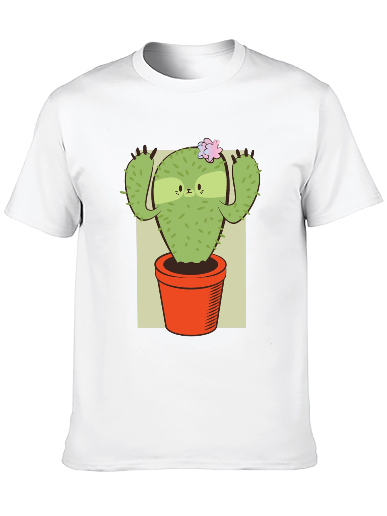 Camiseta Negra con Diseño de Cactus Perezoso