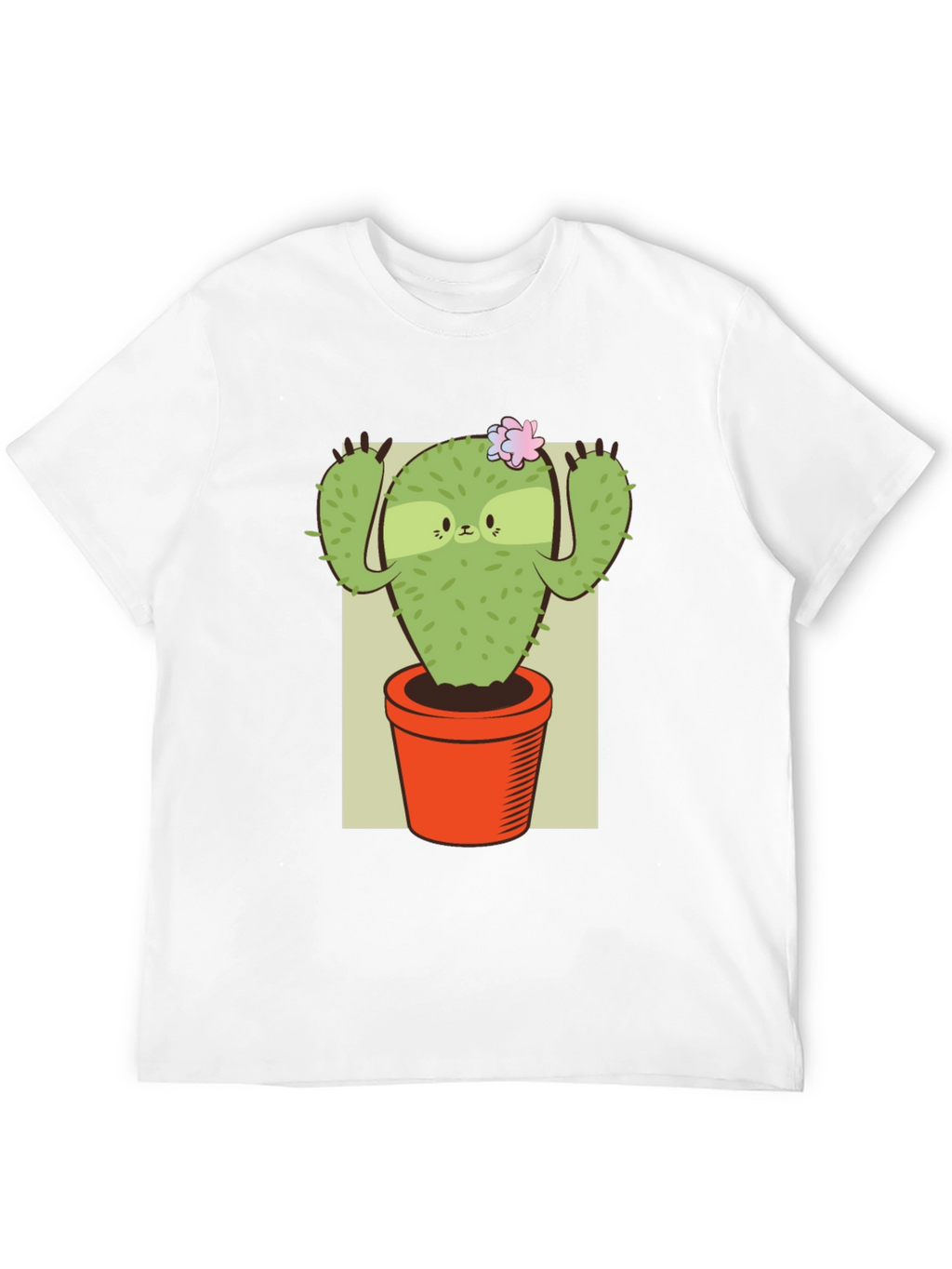 Camiseta Negra con Diseño de Cactus Perezoso