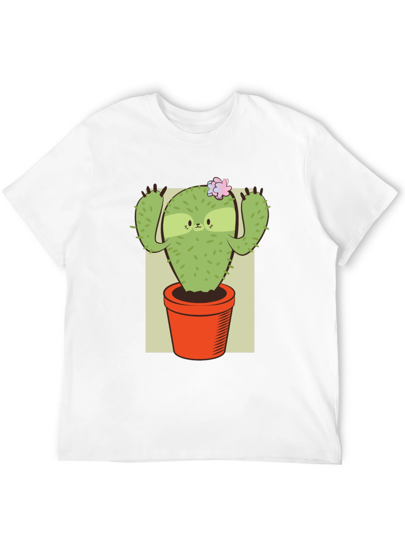 Camiseta Negra con Diseño de Cactus Perezoso