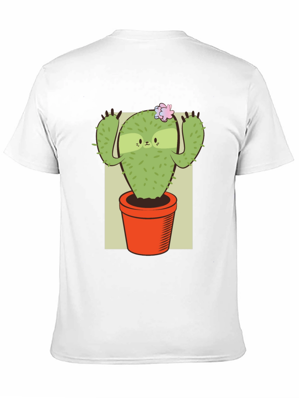 Camiseta Negra con Diseño de Cactus Perezoso