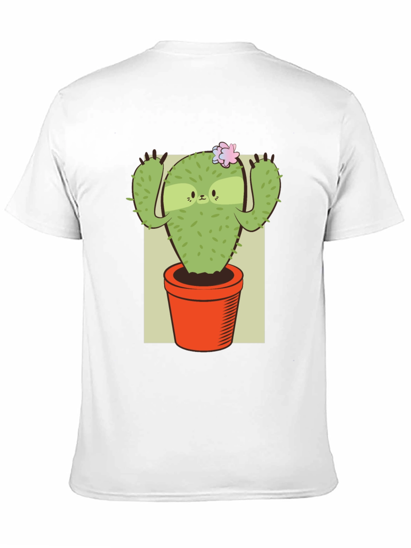 Camiseta Negra con Diseño de Cactus Perezoso