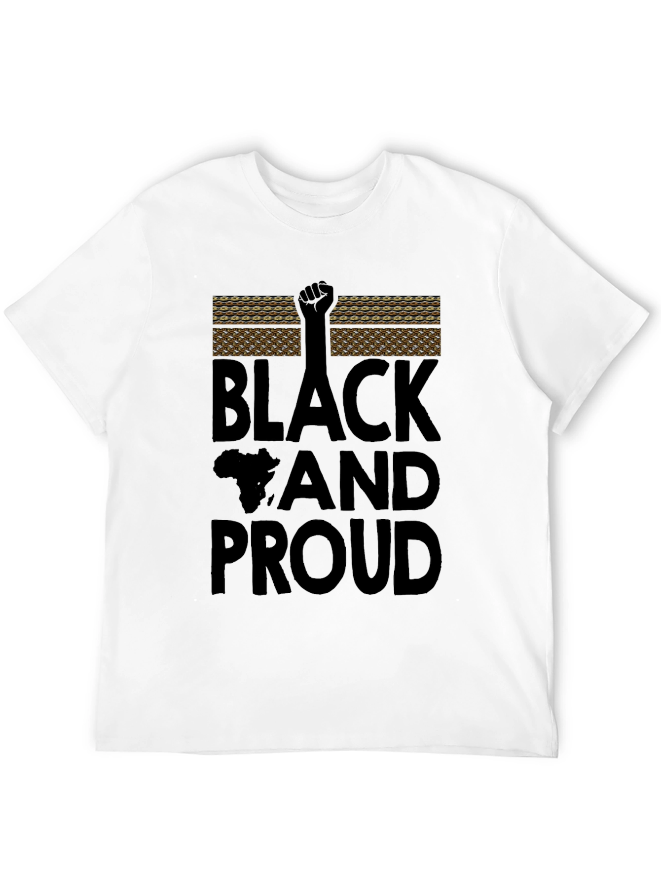 Camiseta Negra Black and Proud con Diseño Africano