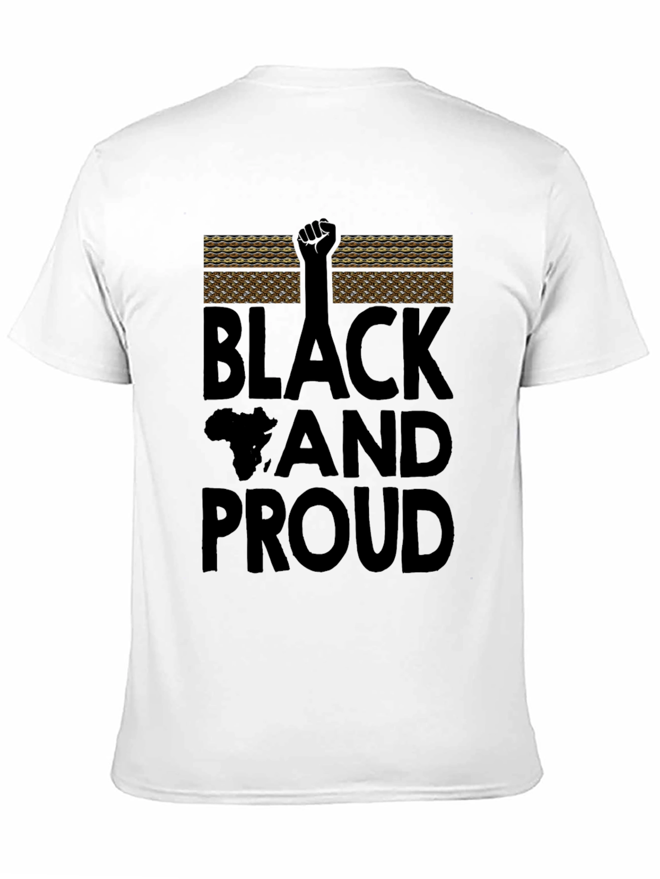 Camiseta Negra Black and Proud con Diseño Africano