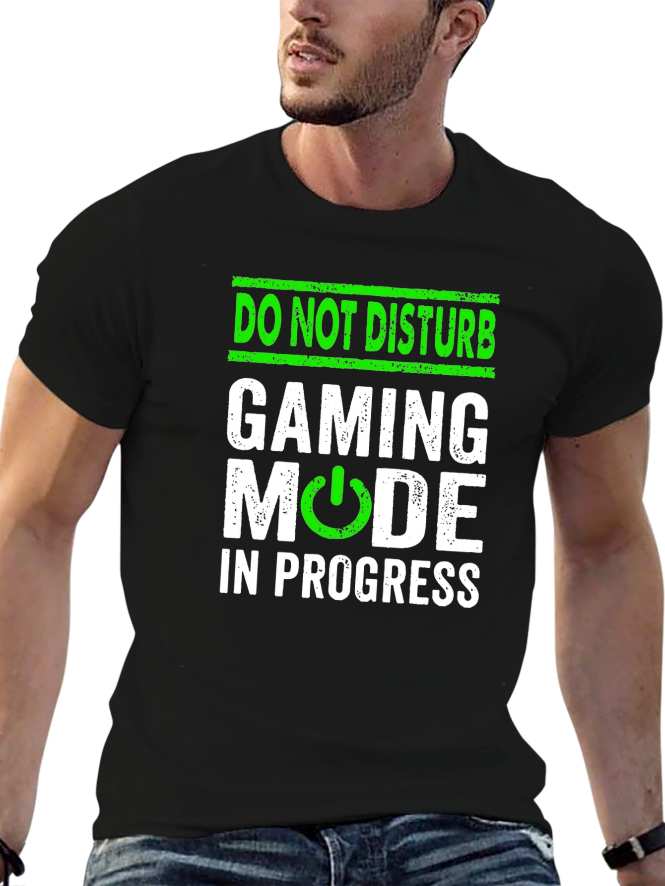 Camiseta Hombre Negra Gaming Mode