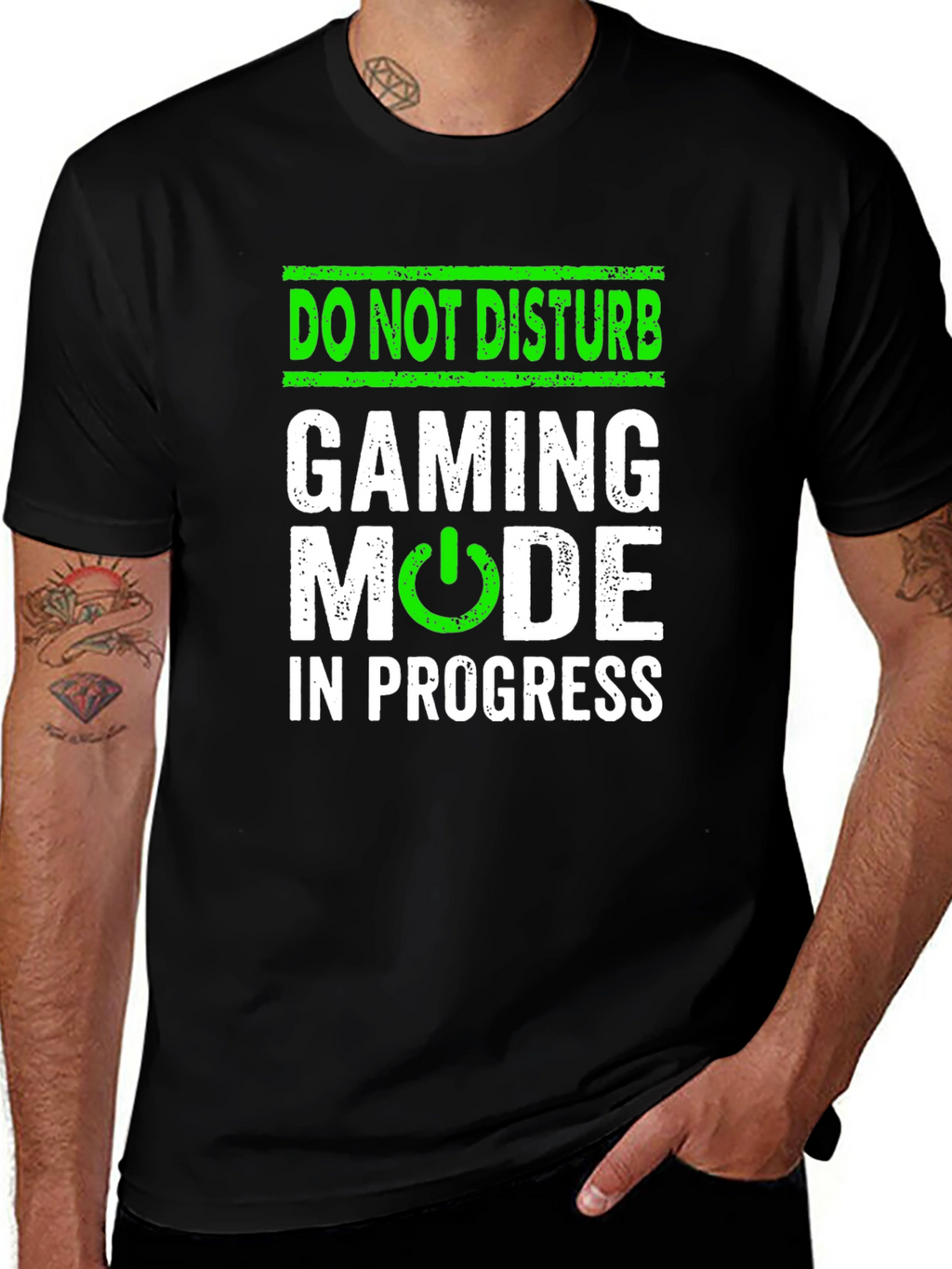 Camiseta Hombre Negra Gaming Mode