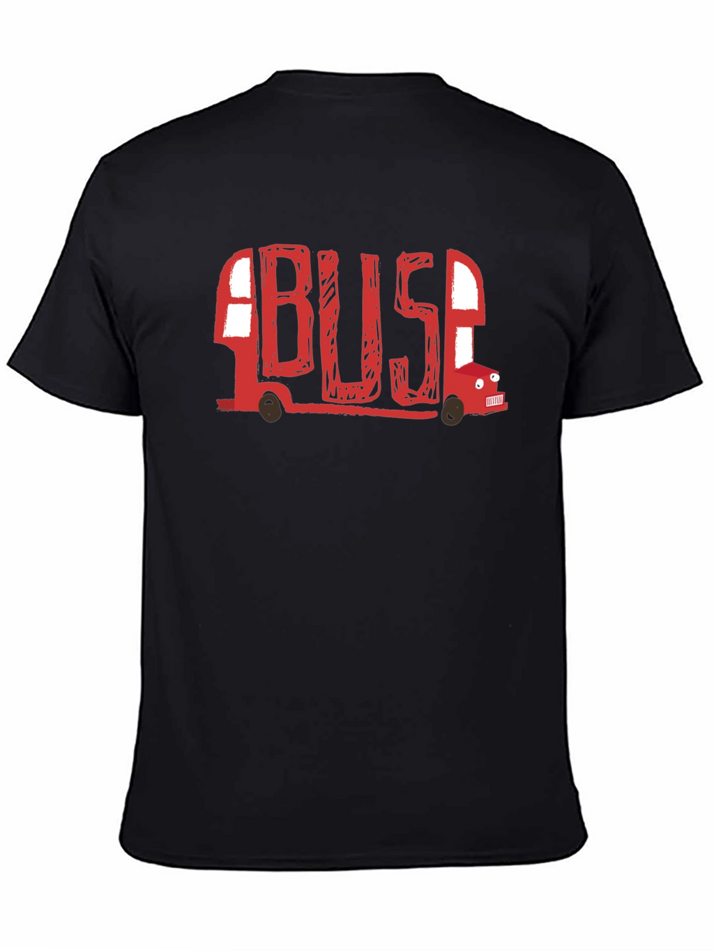 Camiseta Negra con Diseño de Bus