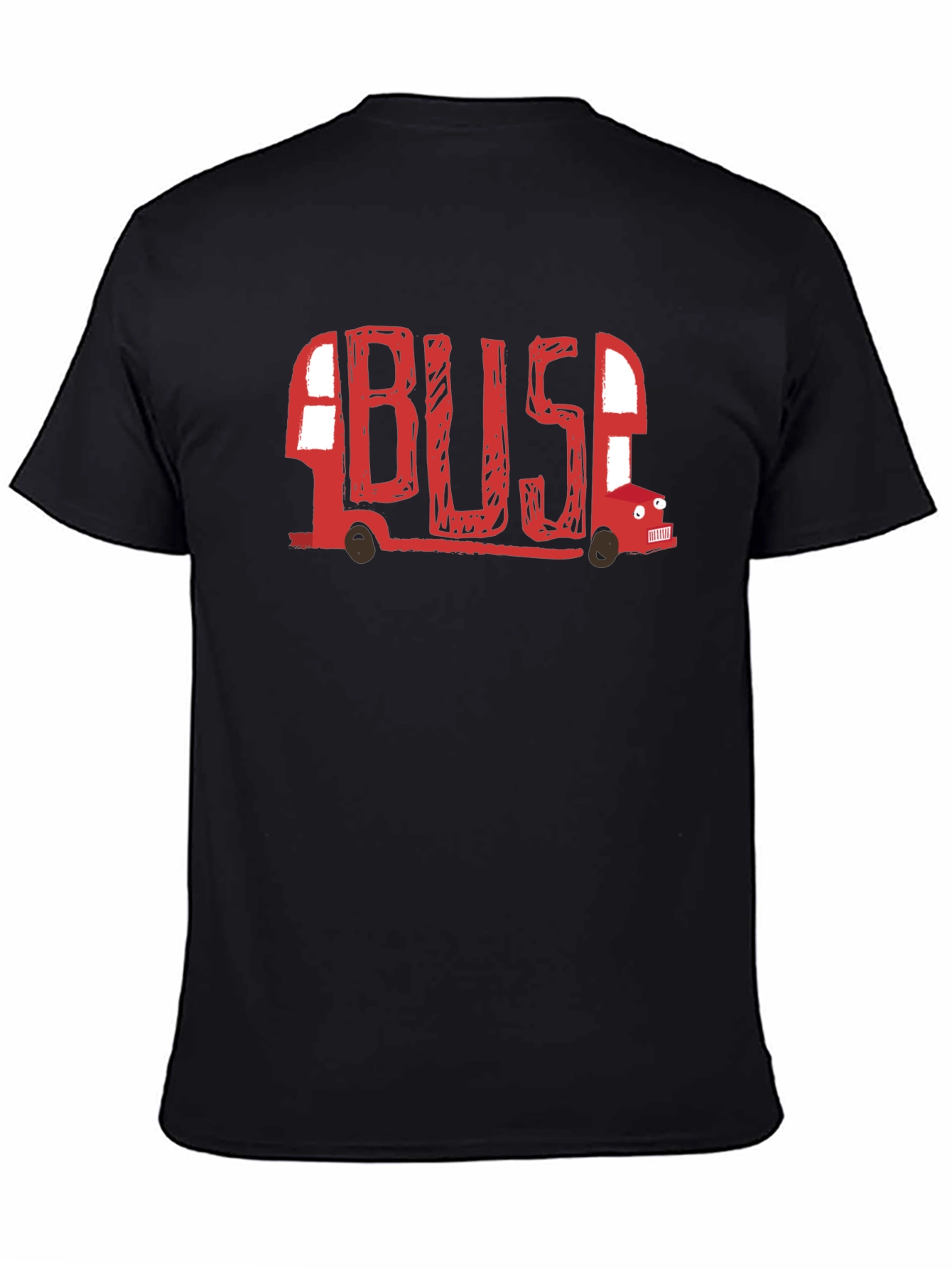 Camiseta Negra con Diseño de Bus