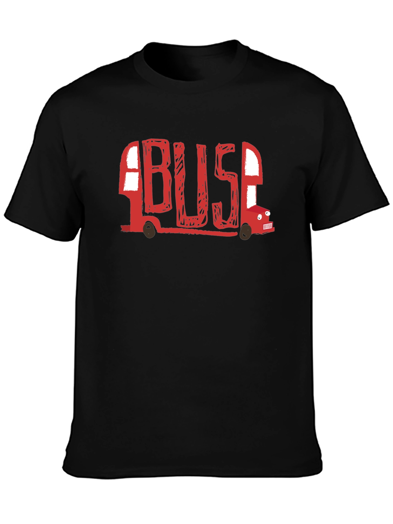 Camiseta Negra con Diseño de Bus