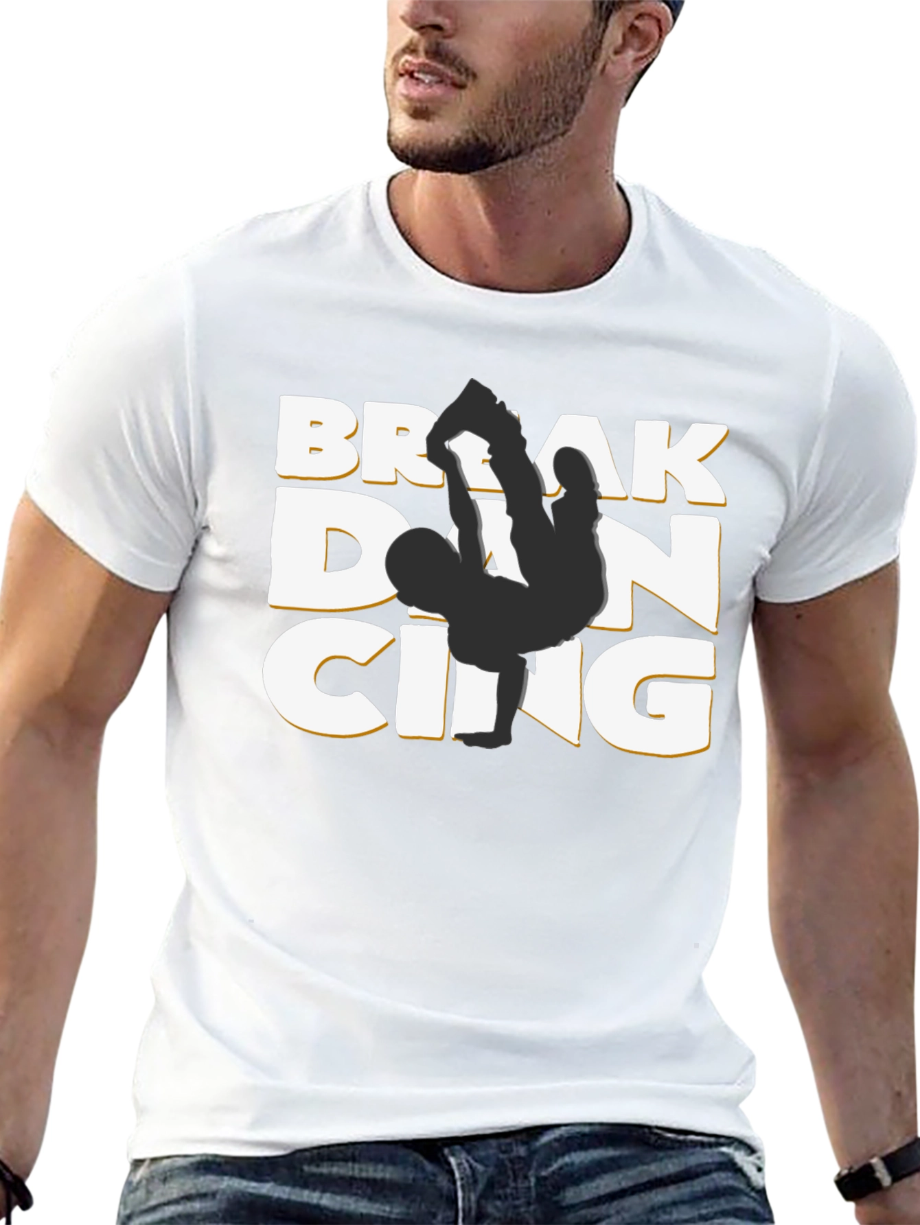 Camiseta Negra Break Dancing Estilo Urbano