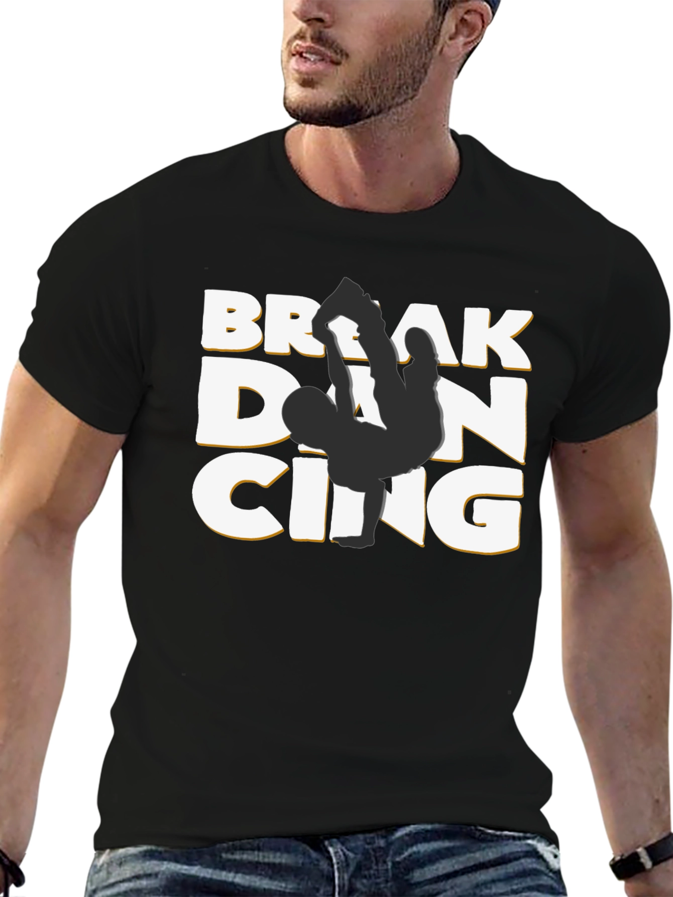 Camiseta Negra Break Dancing Estilo Urbano