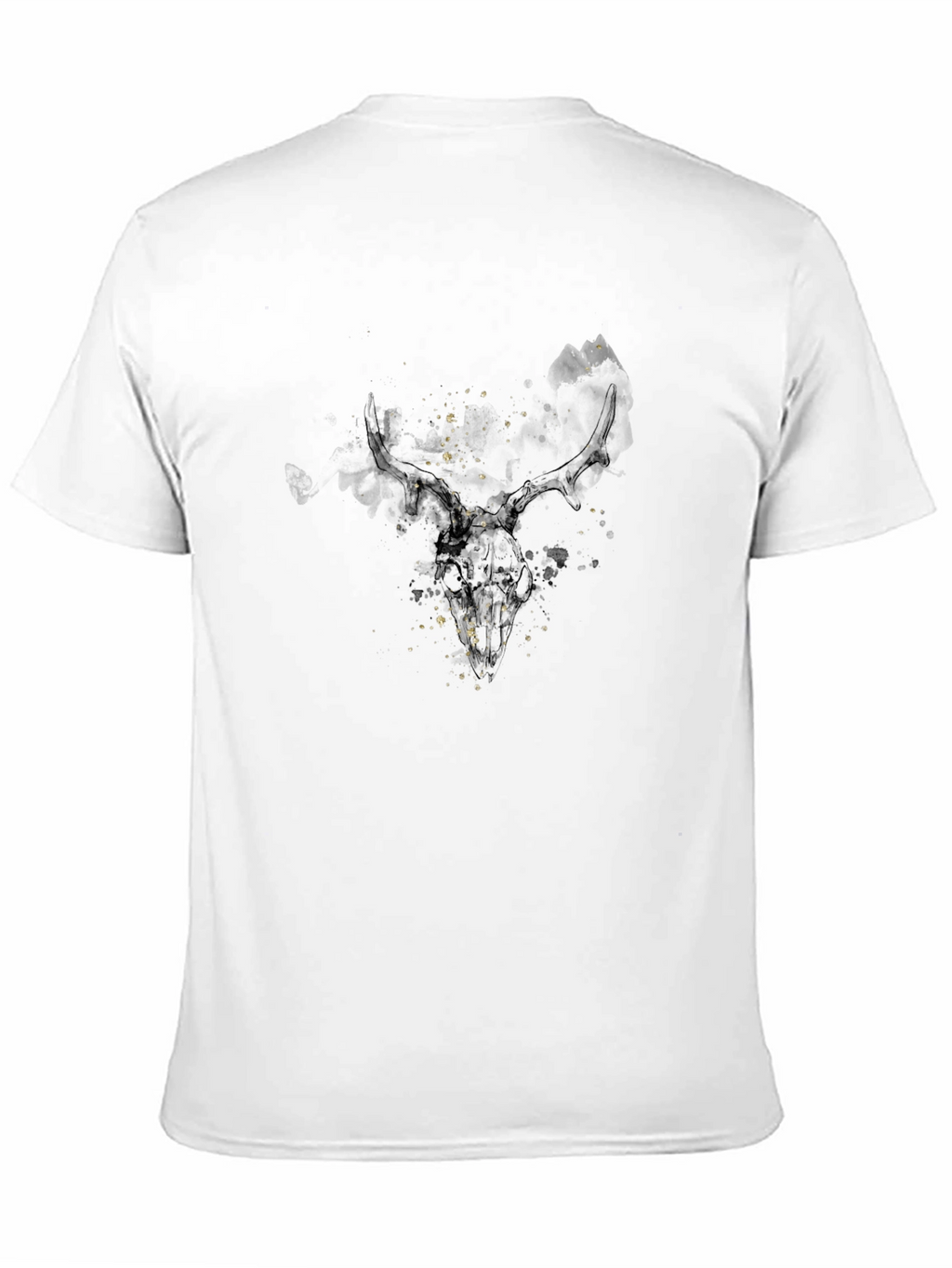 Camiseta Negra con Diseño de Cráneo Abstracto