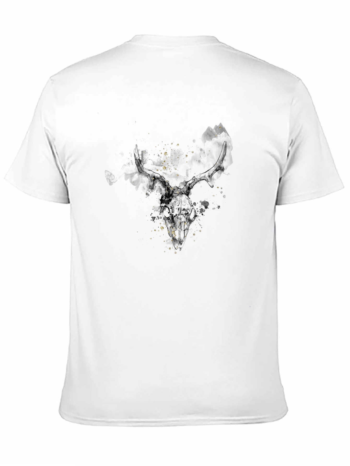 Camiseta Negra con Diseño de Cráneo Abstracto