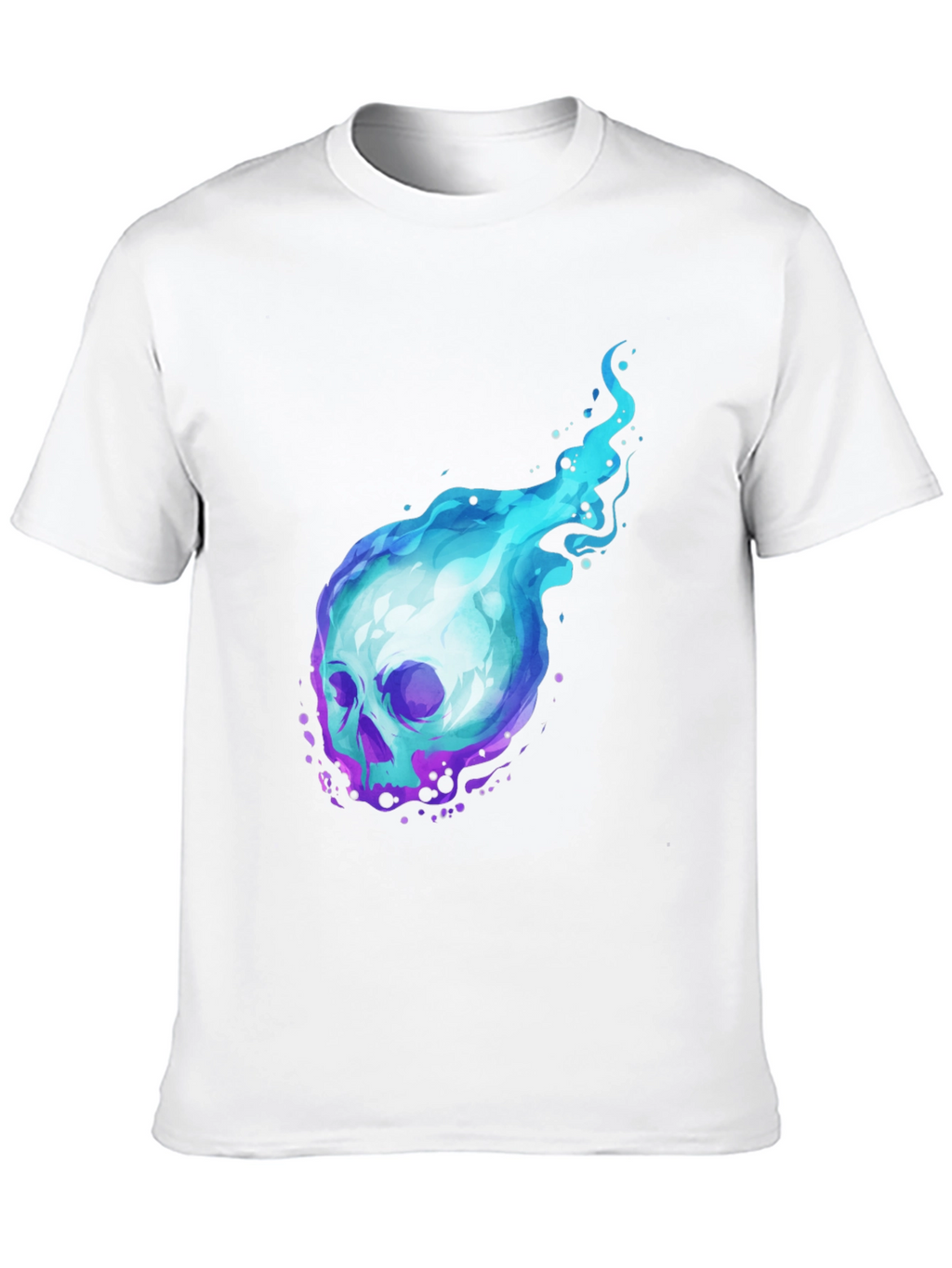 Camiseta Negra con Calavera en Llamas